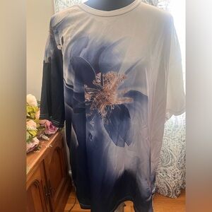 Floral Print Blue and White Top